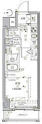 クレイシア秋葉原ラグゼスウィート 1Kの間取図画像