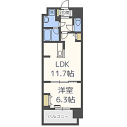 ウィスタリアレジデンス博多 1LDKの間取図画像