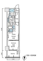 ロイヤルパークス赤羽サウス 1DKの間取図画像