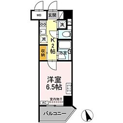 ParkWell門前仲町 1Kの間取図画像