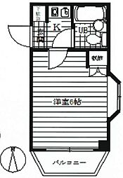 グリーンハイム 1Kの間取図画像
