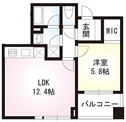 Park AYASE 6階1LDKの間取り
