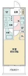 La Douceurお花茶屋II 4階1Kの間取り