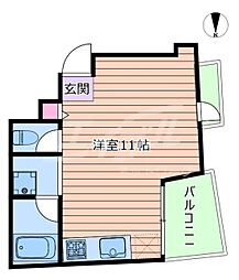 Osaka Metro長堀鶴見緑地線 蒲生四丁目駅 徒歩8分の賃貸マンション 2階ワンルームの間取り