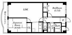 ペルシェール西葛西 2LDKの間取図画像