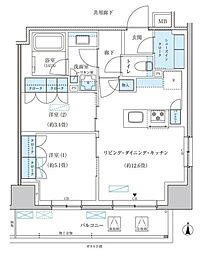 パークアクシス池袋イースト 2LDKの間取図画像