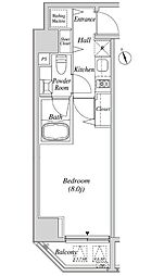 カーサスプレンディッド虎ノ門 4階1Kの間取り