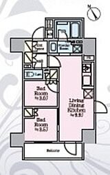 リビオメゾン浅草橋 1LDKの間取図画像