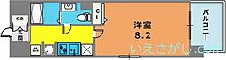 アドバンス三宮4ルシール 1Kの間取図画像