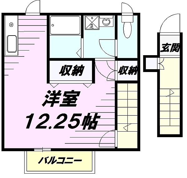 東京都八王子市打越町(賃貸アパート1R・2階・34.15㎡)の写真 その2