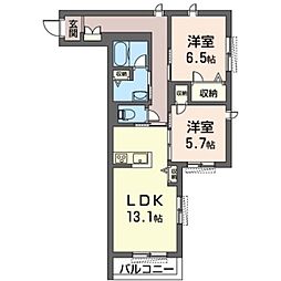 サンリットレジデンス 2LDKの間取図画像