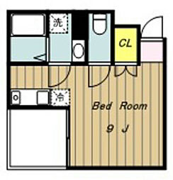 アベニュー淵野辺 1Kの間取図画像