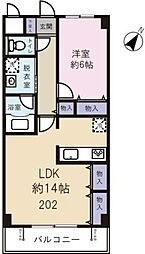 ラージヒルズ町田 1LDKの間取図画像