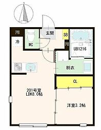 スマートテラス綾瀬 1LDKの間取図画像