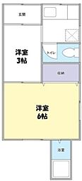江戸川5丁目賃貸 1階1DKの間取り