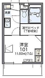 玉川ソレイユ 1Kの間取図画像