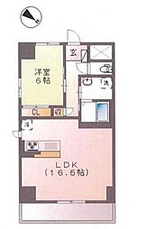 フローラ小石川 3階1LDKの間取り