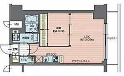 プレジオ西新井 3階1LDKの間取り