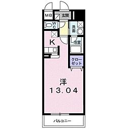 ベルナティオ 1Kの間取図画像