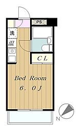 エスケイケイビル 1階ワンルームの間取り