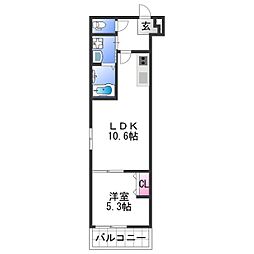 フジパレス和歌山吉田2番館 1LDKの間取図画像