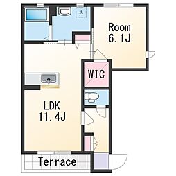 JR紀勢本線 宮前駅 3.5kmの賃貸アパート 1階1LDKの間取り