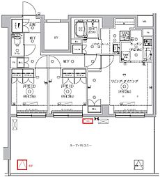 ジェノヴィア北池袋スカイガーデン 6階2LDKの間取り
