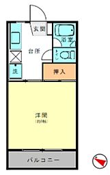 ハイツ岩永 1Kの間取図画像