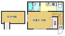 ドルチェ北新宿 2階1Kの間取り