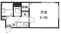 ル・グラン中野沼袋 2階1Kの間取り