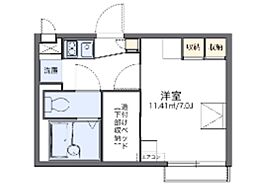 レオパレスパーチェ作新台 1Kの間取図画像