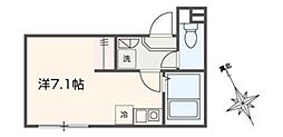 MELLAS市川 ワンルームの間取図画像
