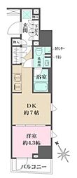 ルフォンプログレス四谷 1DKの間取図画像