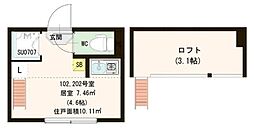 ハーモニーテラス中落合 ワンルームの間取図画像