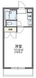 レオパレスフローラ 3階1Kの間取り