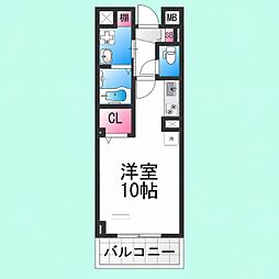 サンクレール北花田 ワンルームの間取図画像