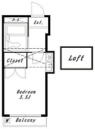 TKハイツ 1階ワンルームの間取り