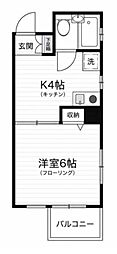 ヘリオス378立川 1Kの間取図画像