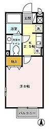 エトワール多摩平 1Kの間取図画像