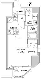プラウドフラット東神田 ワンルームの間取図画像