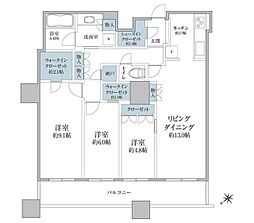 ザ・パークハウス西新宿タワー60 3SLDKの間取図画像