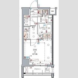 クレヴィスタ亀戸3 1Kの間取図画像