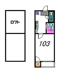 センドック井尻 1Kの間取図画像