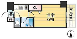 JR東海道・山陽本線 三ノ宮駅 徒歩7分の賃貸マンション 2階1Kの間取り
