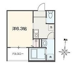 ＦＥＬＧＲＩＡ元加治 1階1Kの間取り