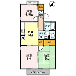 グレイスコート峰塚B 3DKの間取図画像