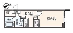 ベイフラット蒔田 1Kの間取図画像