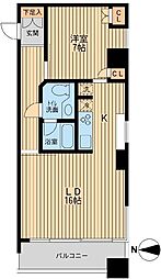 ドゥーエ清澄白河 4階1LDKの間取り
