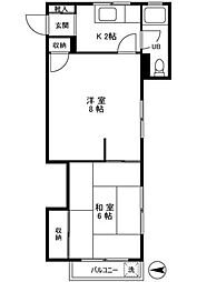 三恵ビル 4階2Kの間取り