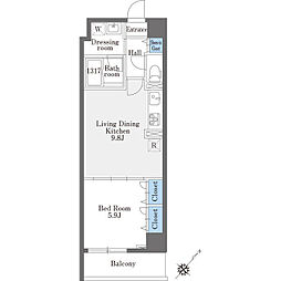 ラドゥセール巣鴨West 1LDKの間取図画像